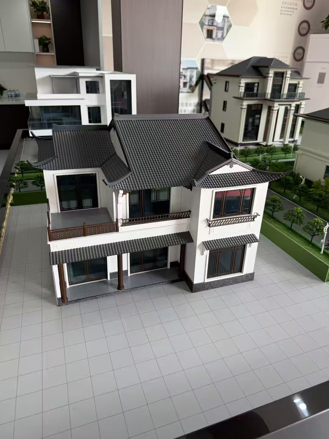  武汉乡村别墅沙盘 农村自建房模型